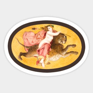 Bacchante on a Panther Sticker